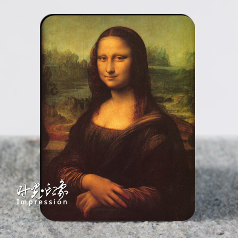 Da Vinci's Oil Painting Work, the Smile of Mona Lisa, Refrigerator Magnets in a Tin Box, a Complete Set of 15 World-Famous Paintings