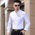 Áo sơ mi nam tay dài mùa thu XL cộng với béo cộng với quần jean nam không vảy rộng lớn 5X6X7X áo sơ mi nam tay dài Áo