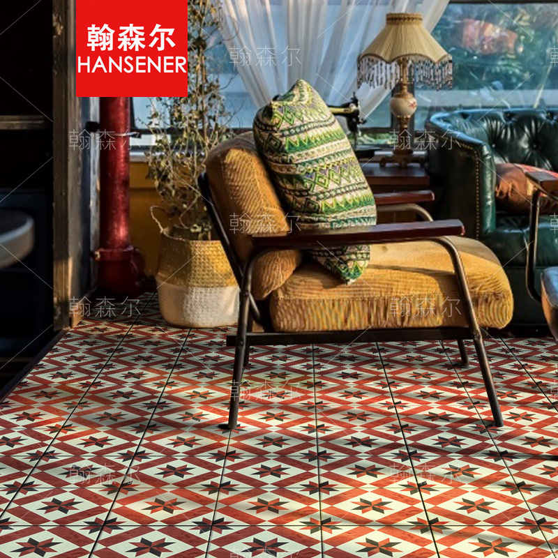 Hansel Morocco antique replica kitchen tiles Powder room floor tiles Non-slip balcony handmade rose red tiles