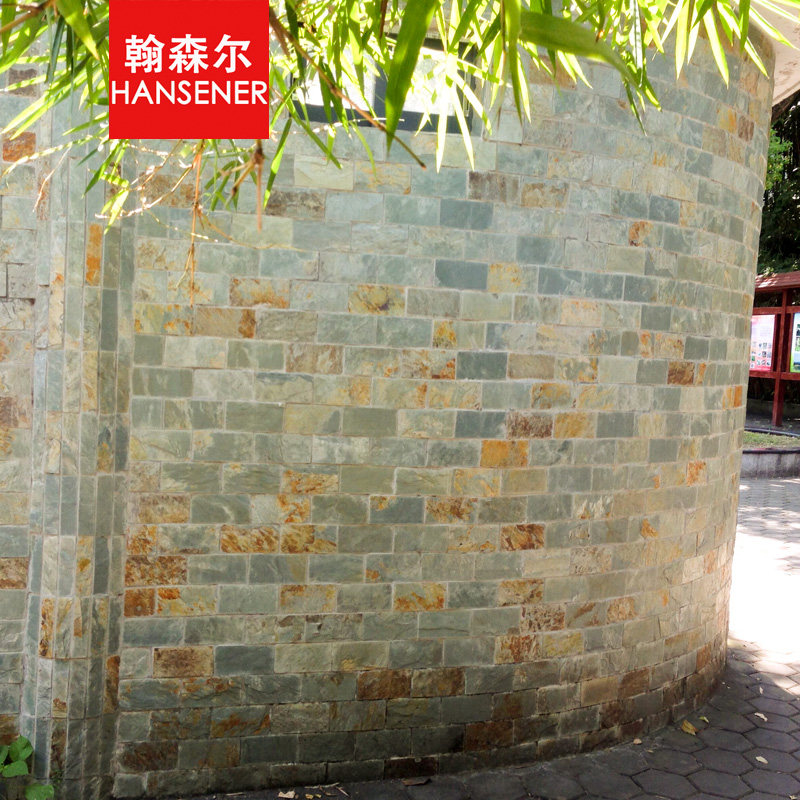 Green Rust Farmers Countryside Villa New Manufacturer Direct Sale Villa Courtyard Balcony External Wall Tiles fossils 20X40cm