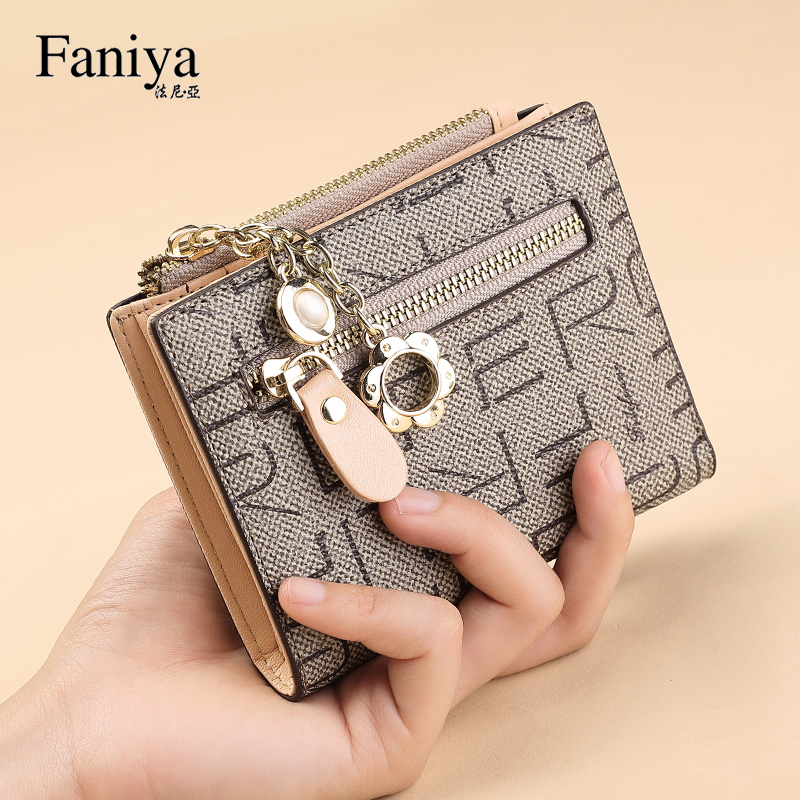 Wallet for Women 2026 New Short Style Compact Card Holder Integrated Coin Clip Brand Folding Zipper Women's Wallet