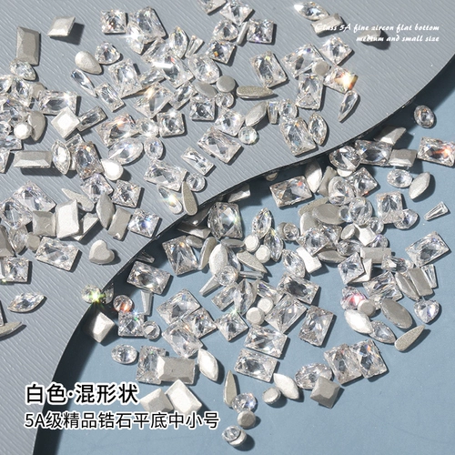 Ювелирное украшение, украшение для ногтей, маленький смешанный цирконий для ногтей, популярно в интернете, плоское основание
