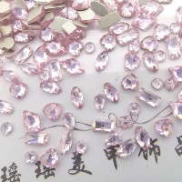 Изображение Huazi 2709 Резжая поверхность плоская дно Вермикулит Мини Мини Смешанный розовый розовый 50 штук