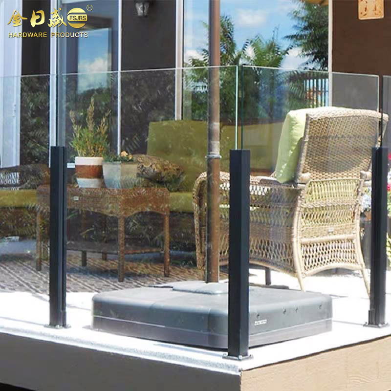 Staircase armrests tempered glass guardrails stainless steel column railing u card slot home indoor side hanging loft balcony