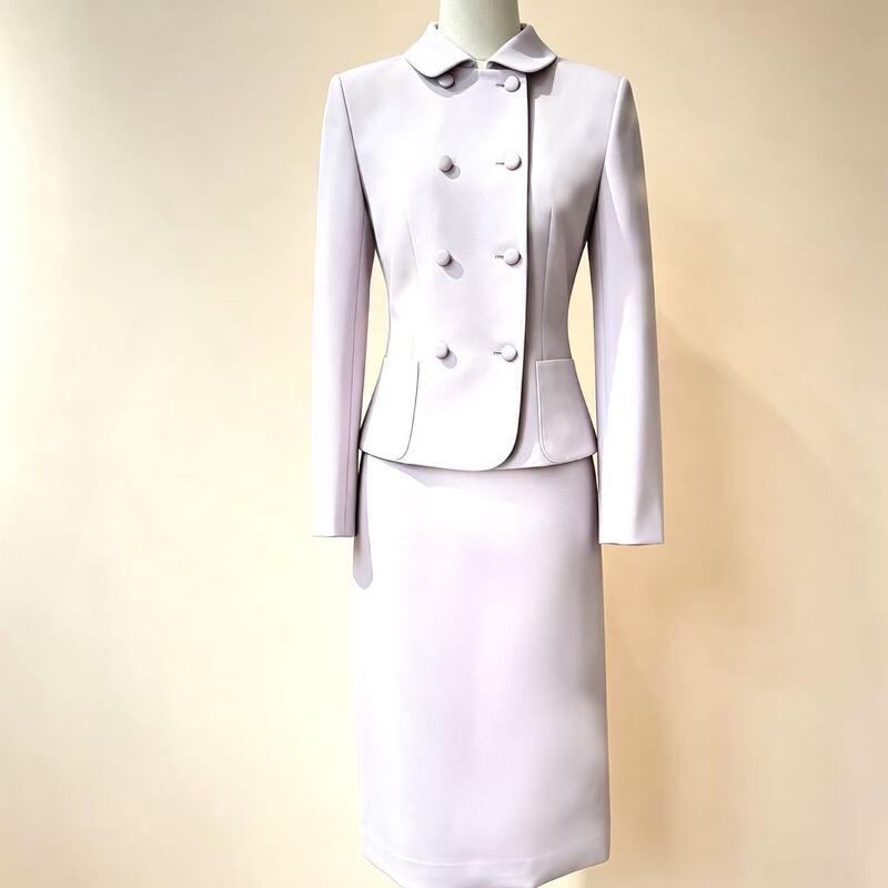 Ziimoo【Cheongdamdong】Commuting Style Slim-Fit Long-Sleeve Suit Set 26378