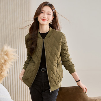 Women's small diamond lattice cotton coat Women's small diamond lattice cotton coat