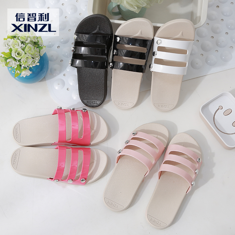 Slippers female summer new fashion outwear flat bottom lined with thick bottom holiday shoes seaside beach minimalist Temperament Cool