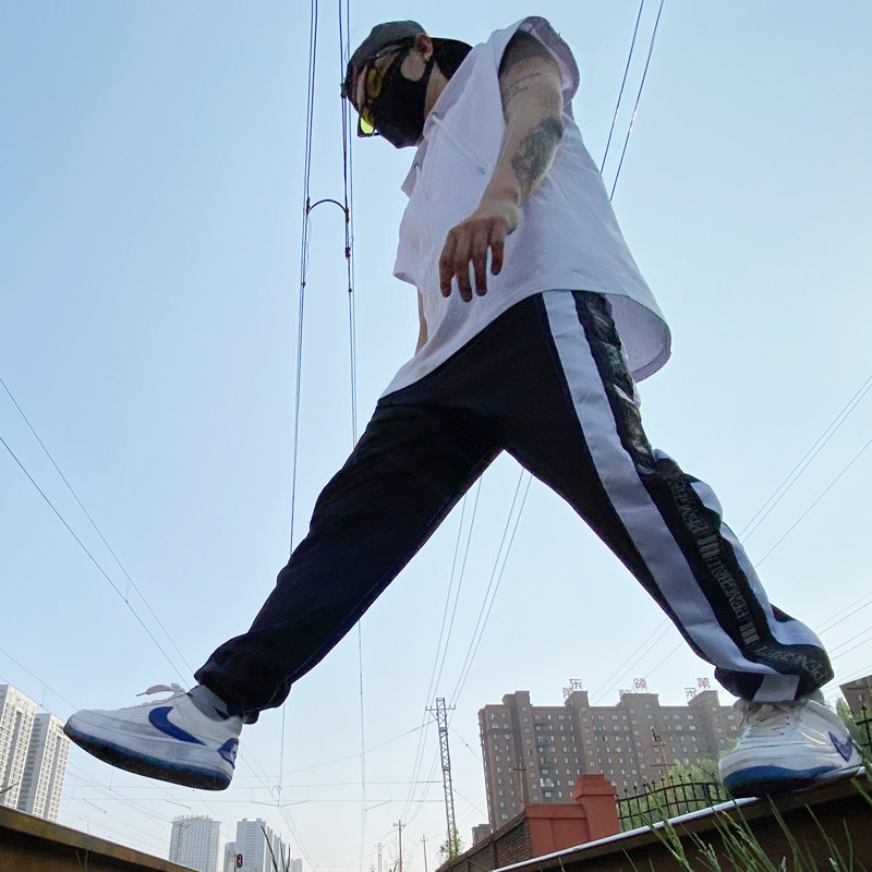 Summer Sports Long Pants Men's Breathable Speed Dry Pants Hip Hop Skateboard Big Size Bboy Bunny Pants Street Dance Team Custom 034