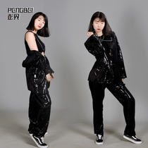 Sequin loose suit poppin Lockin street dance jazz set stage performance team customization 075