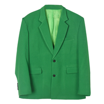 Fried street high-end bv green profile suit mens loose jacket drape trousers jazz dance girl group custom 254