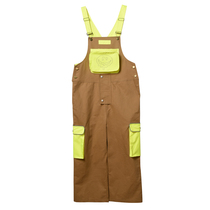 American retro back with pants hip hop male couple Coloured overalls Long pants Devil smiling Face Street Dance Team Custom 241