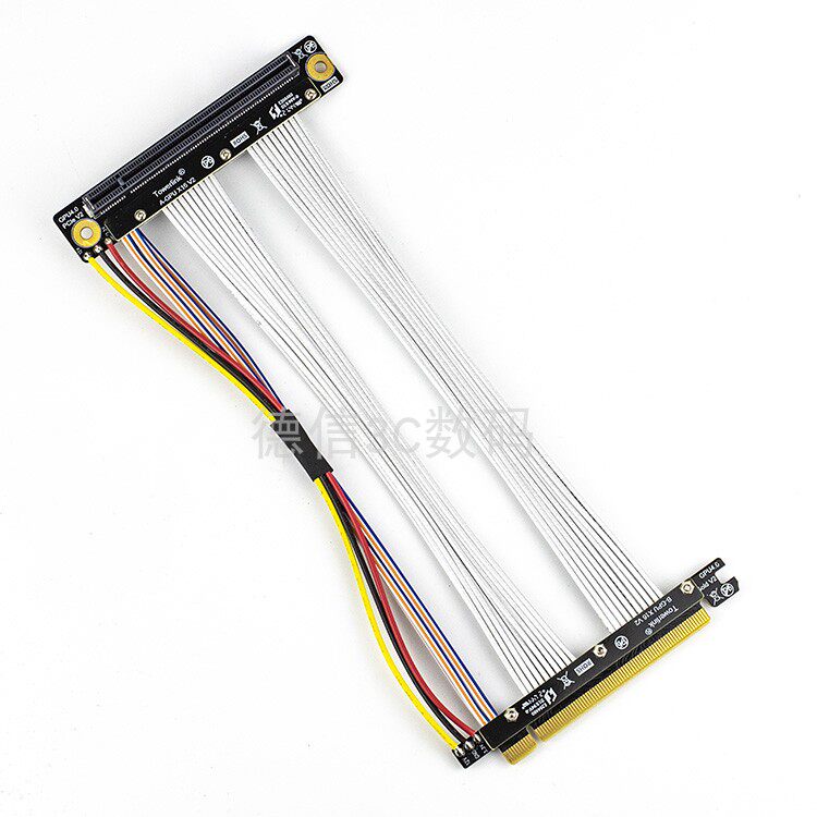 PCI-E4 0 graphics card NVME hard disc extension cord PCIe4 PCIe4 0 switching line X16 straight turning head 90 degrees