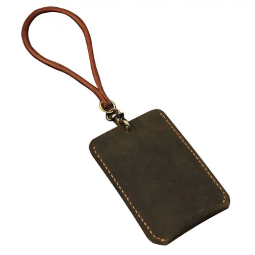 Кожаный чехол для проездного ручной работы, комплект, защитный чехол, картхолдер, воловья кожа, из натуральной кожи, простой и элегантный дизайн