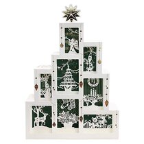  MOKA Japan purchase creative three-dimensional Christmas greeting card on white exquisite hollow bronzing safe night blessing card booth