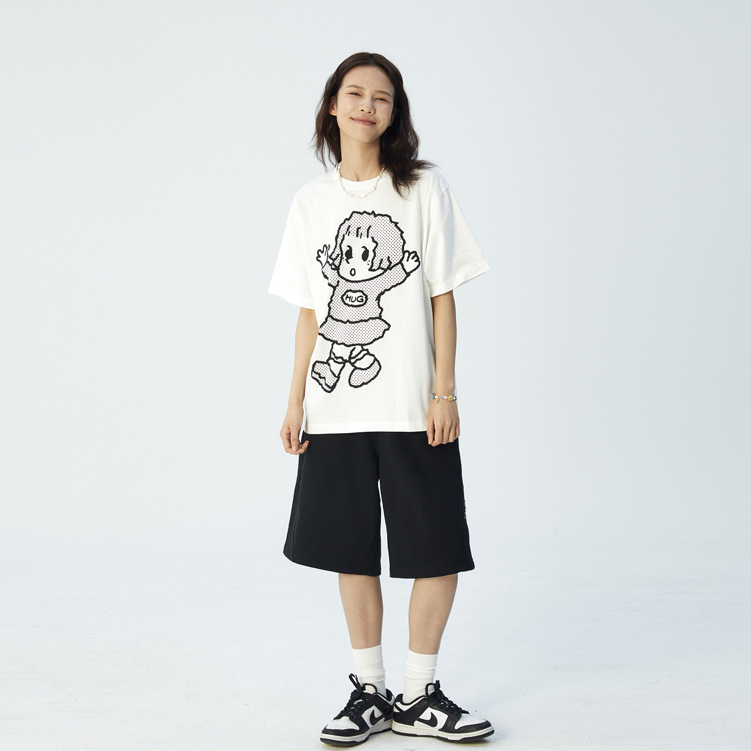 HyEYABC Spring Summer State Tidal Loot Lovers Casual Short Sleeve Cartoon Characters Round collar blouses Pop T-shirts Men and women