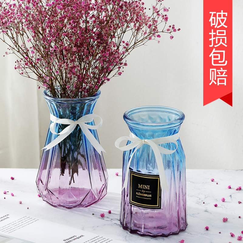 Transparent Glass Vase Dried Flower Arrangement Water Culture