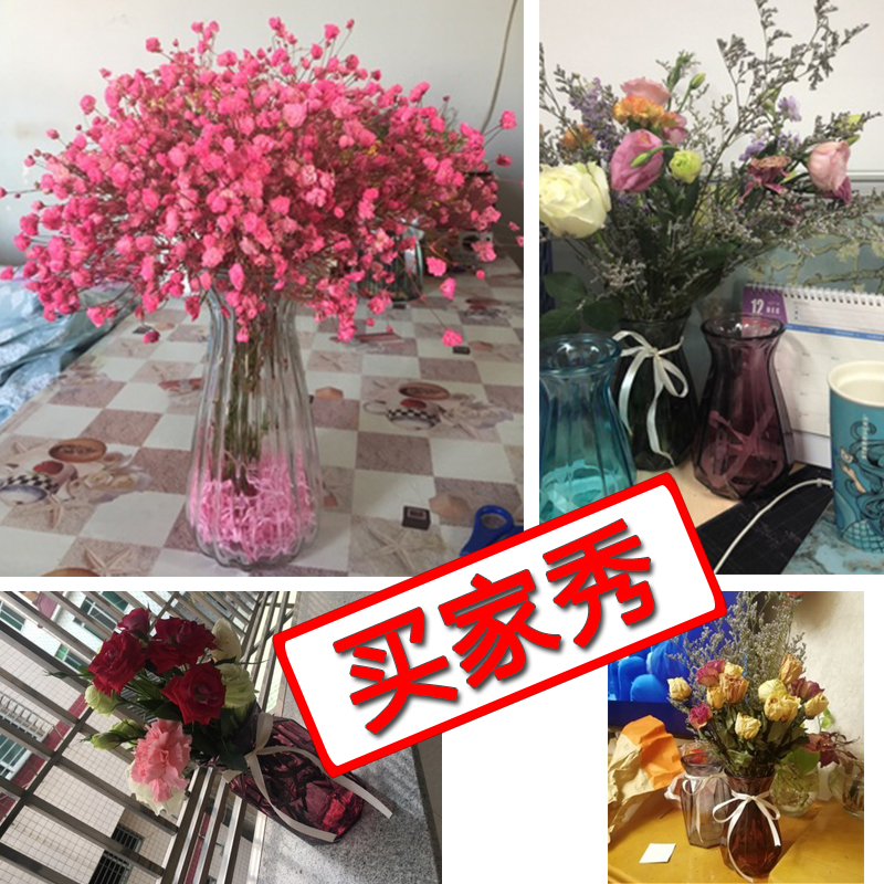 Transparent Glass Vase Dried Flower Arrangement Water Culture