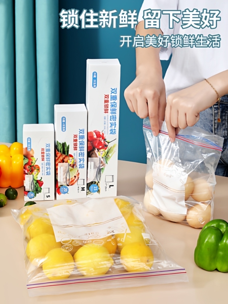 密封袋保鲜袋家用塑封冰箱收纳冷藏适用带封口分装袋子