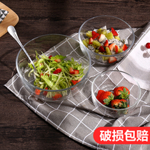 Home Beat Egg Eating Small Bowl Cutlery Transparent Glass Fruit Dessert Salad Bowl Large Number Student Bubbly Noodle Bowl Soup Bowl