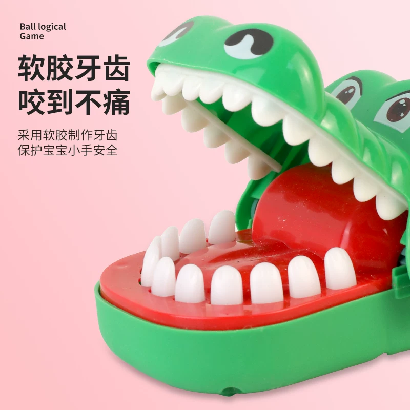 Shark, dinosaur from soft rubber, toy, bites finger, crocodile, anti-stress, family style