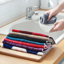 Household non-hair-stained oil kitchen rag thickened absorbent cleaning cleaning cleaning cloth Table cleaning housework dishwashing cloth Hand towel