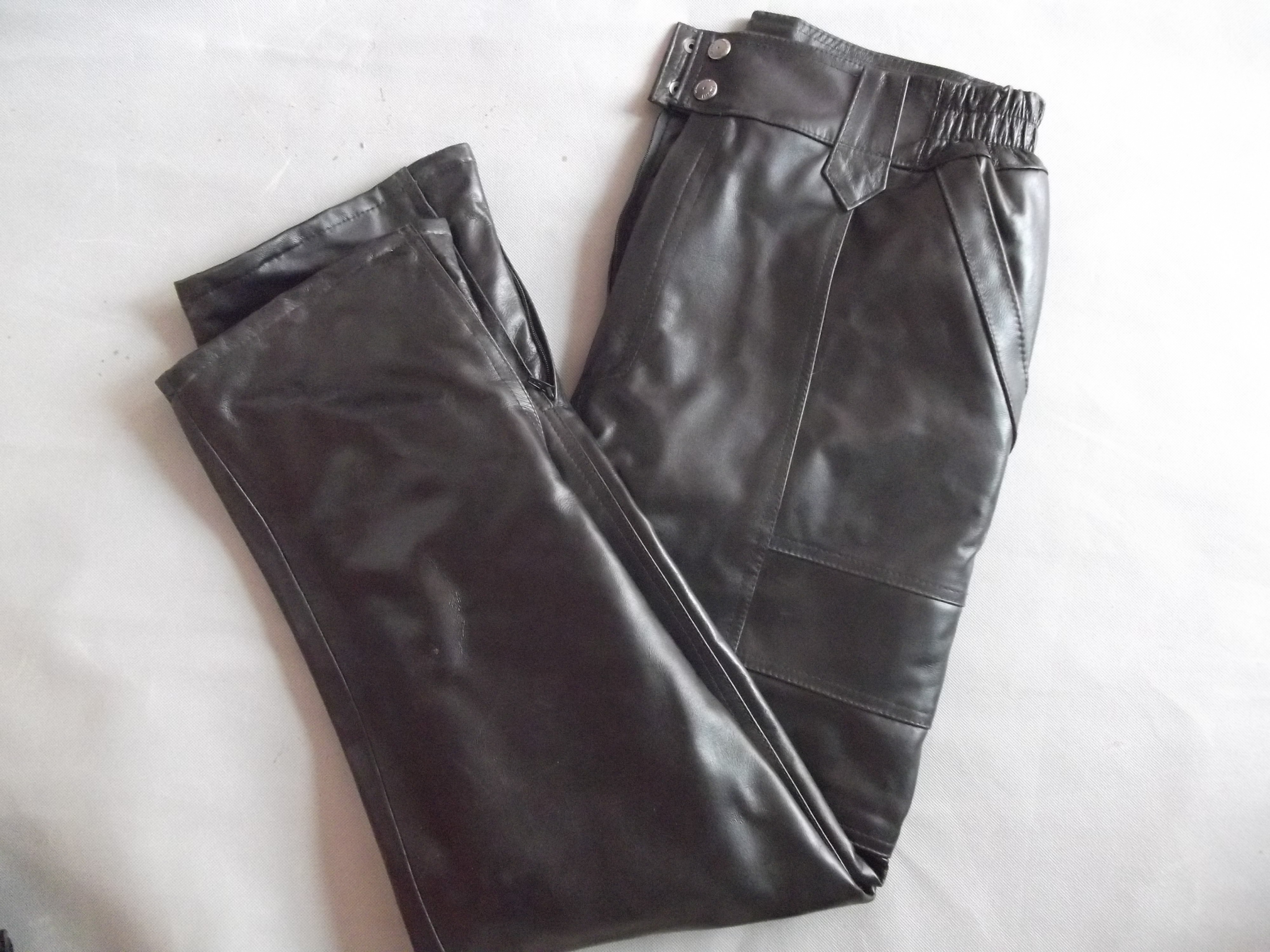 Quần da cừu Quần da nam cotton ấm áp mùa thu đông Da dê Da cừu cao cấp quần xe máy Quần da nam đặc biệt quần jean ống rộng nam