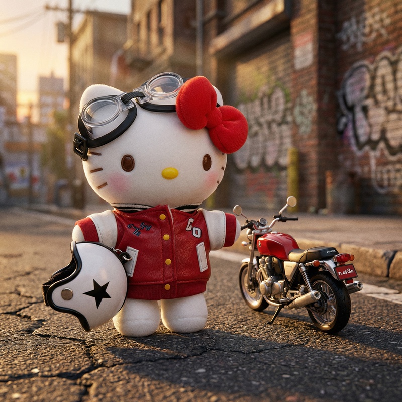 Japanese Flastar Red Motorcycle Set Hello Kitty Bag Pendant Plush Toy Goddess Day Birthday Gift Japanese Flastar Red Motorcycle Set Hello Kitty Bag Pendant Plush Toy Goddess Day Birthday Gift