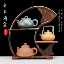 Red acid branch solid wood small antique frame Duobaoge mahogany tea set frame antique bonsai teapot display frame antique Chinese style