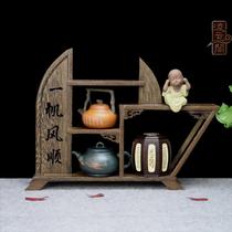 Red Real Wood Carvings Handicraft with a smooth ride and a small bou ancient shelf Chiishi jade ancient play Dong Purple Sand Teapot with a swing piece