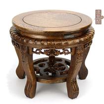 Chicken wing wood base solid wood carving crafts vase base round flowerpot bonsai Buddha ornaments fish tank base