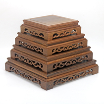 Mahogany square base Purple sand teapot Vase Bonsai Buddha Statue Strange stone ornaments base Chicken wing wood solid wood bracket