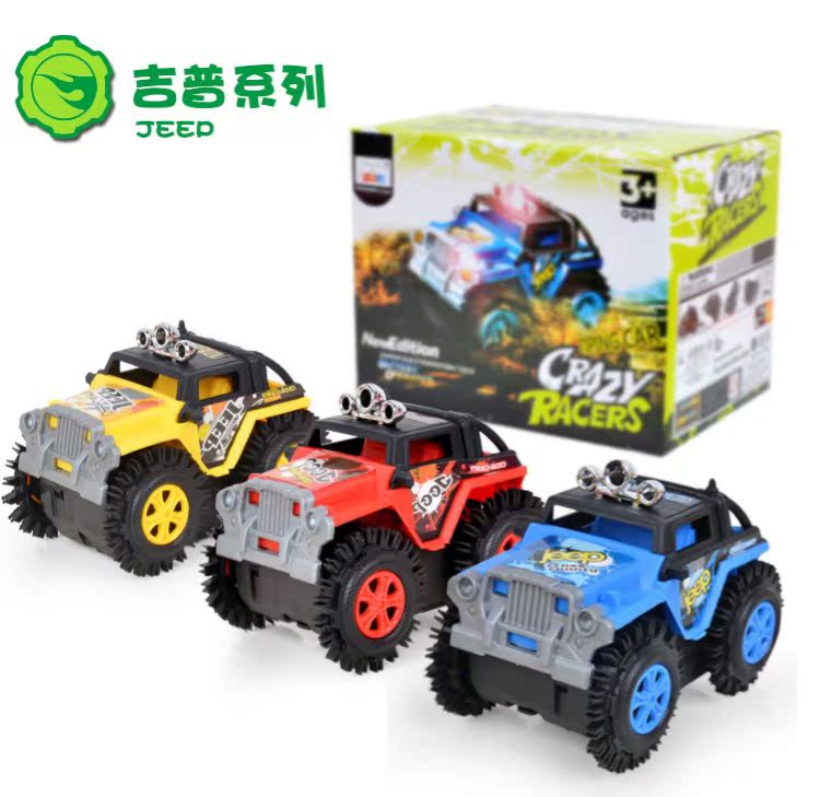 Trẻ em không điều khiển từ xa phim hoạt hình điện đóng thế đồ chơi lộn xộn xe cảnh sát xe tải off-road xe tải jeep boy đồ chơi oto điều khiển