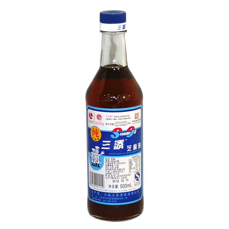 【天猫超市】三添纯麻油500ml 无添加剂 100%纯芝麻油 火锅必备