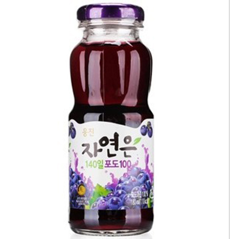 【天猫超市】韩国进口饮料熊津自然葡萄 180ml/瓶 健康果味饮料