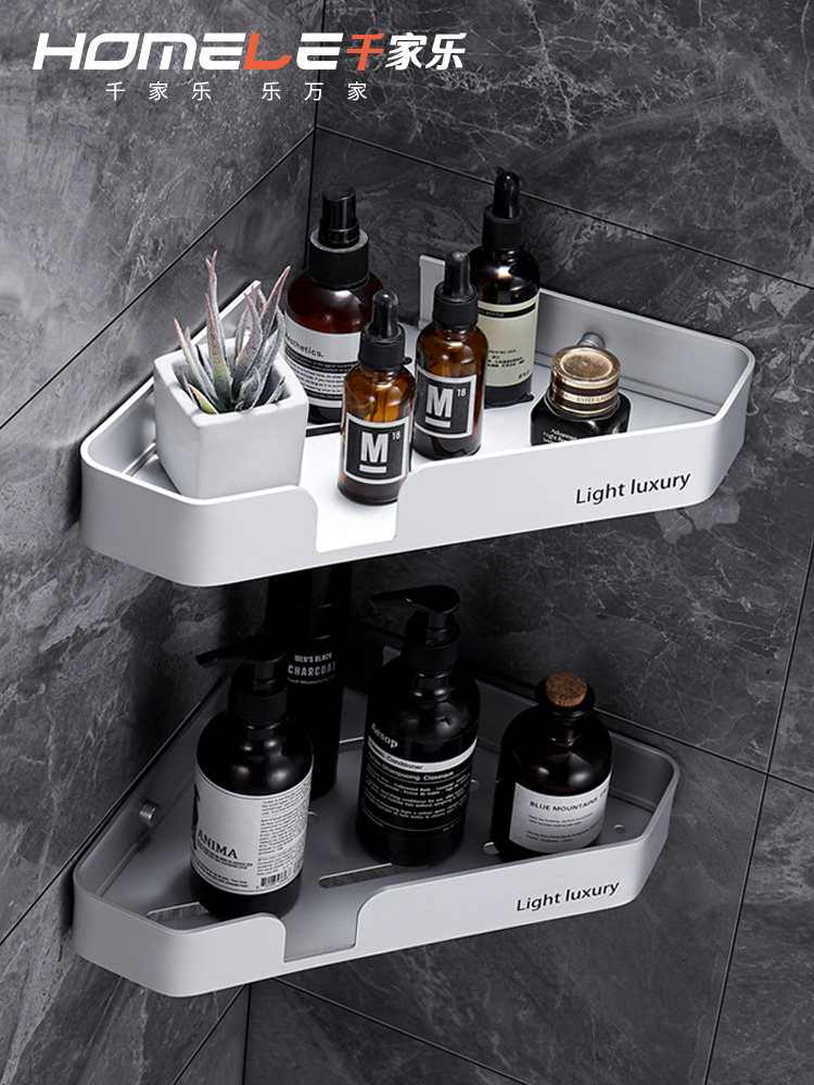 Qianjiale bathroom shelf Powder room wall-mounted toilet toilet storage artifact free hole-free wall sink