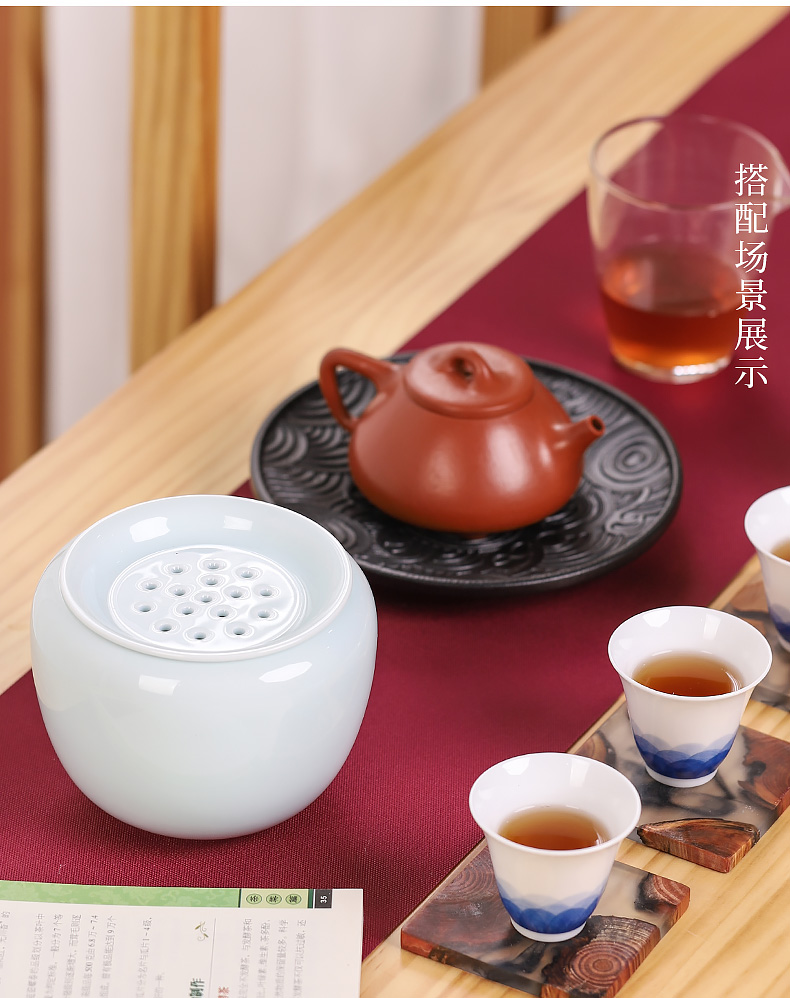 Archaize up in hot tea to wash to the ceramic cylinder with cover household zen water jar writing brush washer from wastewater tank kung fu tea accessories