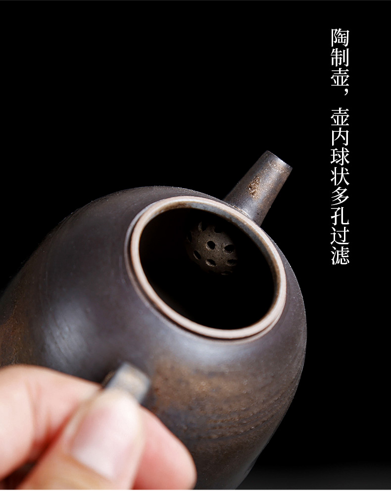 By patterns coarse pottery bronze and gold big ultimately responds little teapot ceramic kung fu yuan hand small capacity single pot