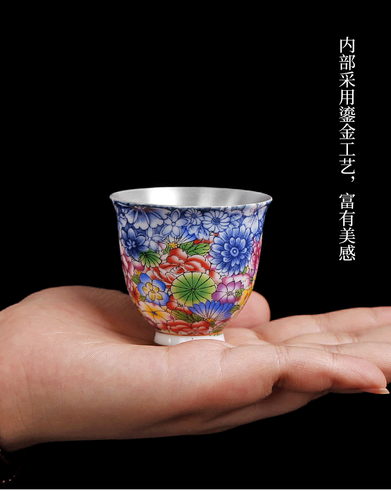 By patterns silver colored enamel craft coppering. As silver cups single individual kunfu tea ceramic masters cup single CPU