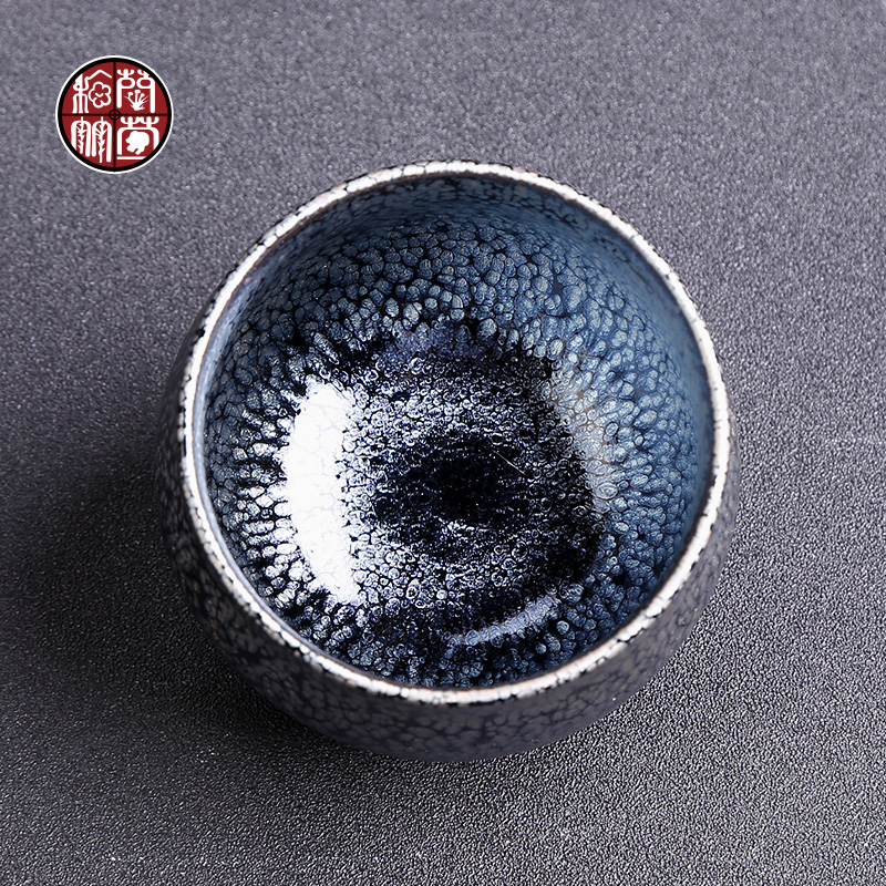 Travel around jianyang masters hand built lamp cup black silver drop waist drum bowl masters cup of checking ceramic tea cup