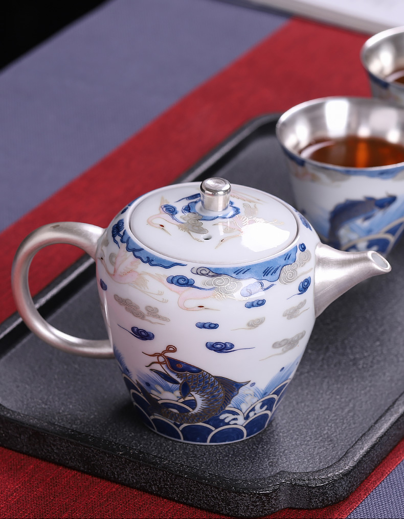 Tasted silver gilding master of blue and white porcelain cup home checking ceramic tea cup kung fu tea tea light small bowl