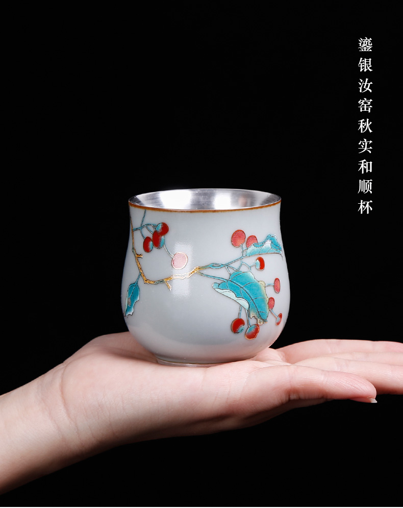 Tea is special masters cup ji red sample Tea cup ms ruby red single male silver mine loader 999 silver cups of jingdezhen