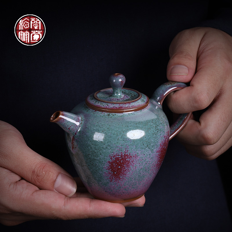 Jin jun porcelain teapot with a single one hand to restore ancient ways variable kung fu tea set single pot ball hole of the tea pot