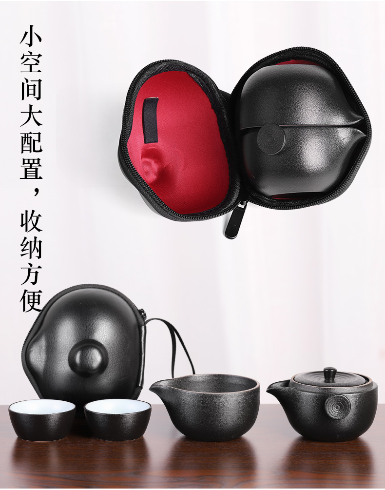 Ceramic portable kung fu tea sets travel small single simple double trill with on - board is suing the with you