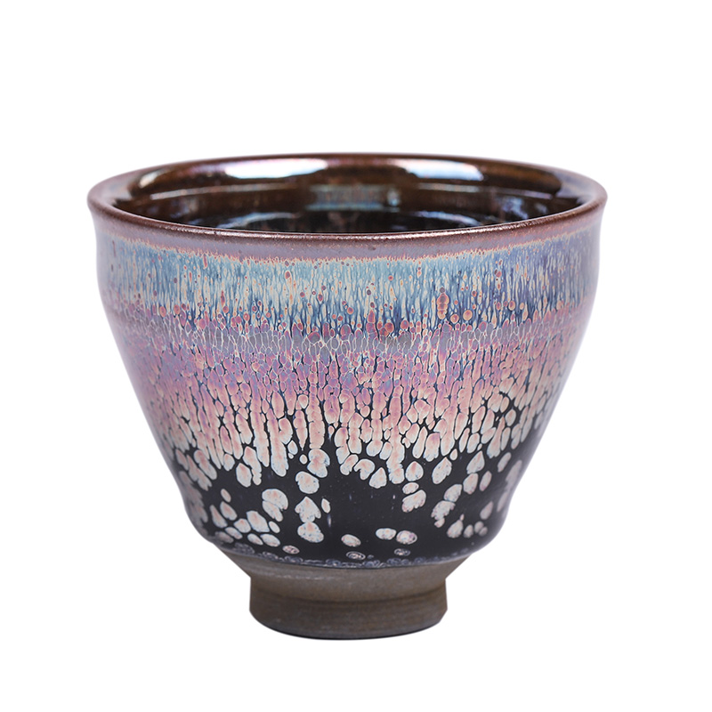 Jianyang Mosaic gold oil lamp that built a koubei single kung fu tea cup pure manual obsidian become masters cup female ceramic trumpet