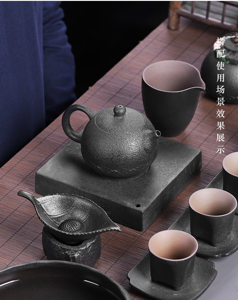 Archaize pot bearing reservoir type dry terms Taiwan Japanese - style square a coarse pottery pot pad zen small tea set ceramic saucer