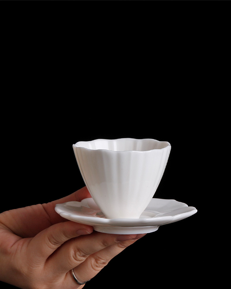 White porcelain individual sample tea cup master single cup tea cup ceramic thin body small individual move kung fu tea cup mat