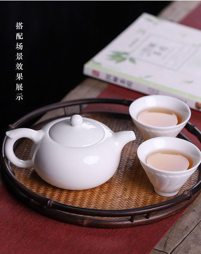 Dehua white porcelain beauty pot small suet jade of filter tea household ceramics kung fu tea tea pot single pot
