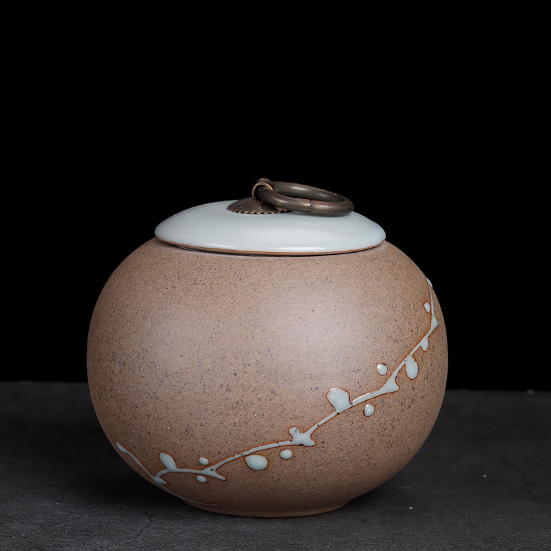 Soil canned caddy fixings household coarse ceramic pot small POTS canister to restore ancient ways small seal pot old with cover