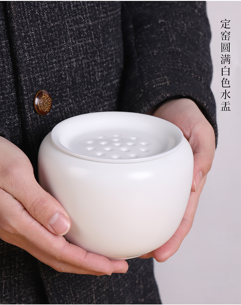 Archaize up in hot tea to wash to the ceramic cylinder with cover household zen water jar writing brush washer from wastewater tank kung fu tea accessories