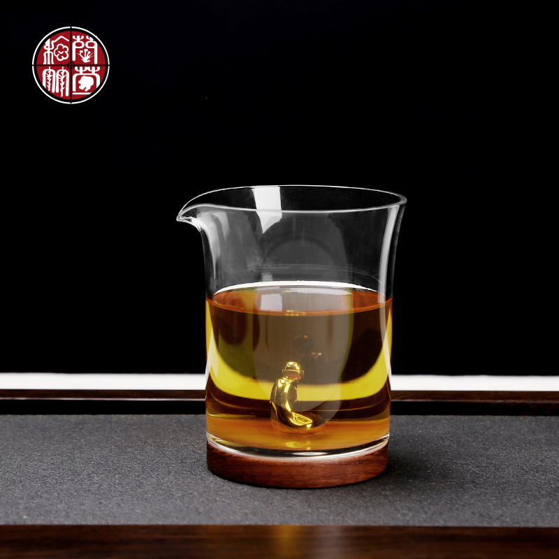 Fair more heat resistant high temperature glass tea cup tea points and tea cup rosewood base sea kung fu tea set